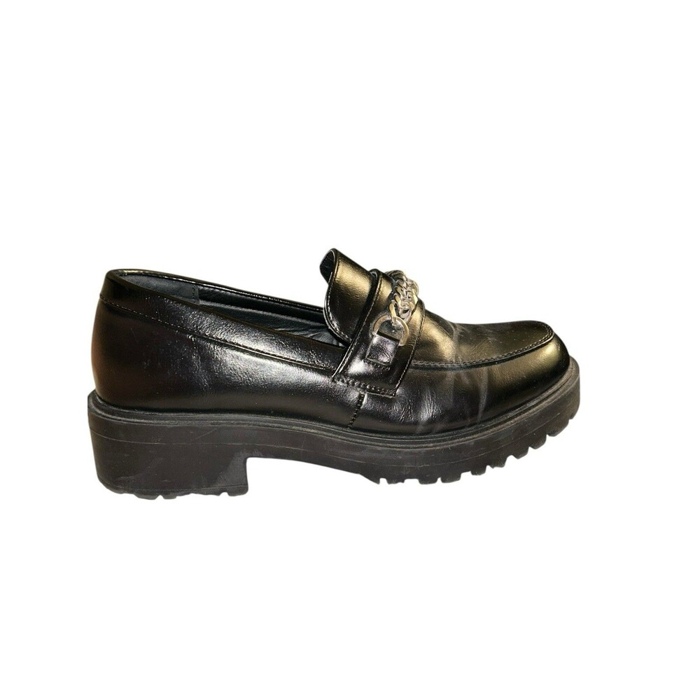 YETIER Platform Womens Loafer Leather Slip ons Round Toe Chunky Loafer Shoes‎ 8